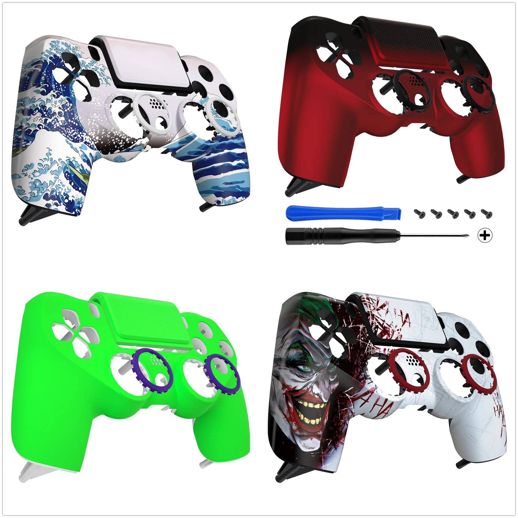 

eXtremeRate Ghost Replacement Faceplate Touchpad Cover Redesigned Shell Compatible with PS4 Slim Pro Controller JDM-040/050/055