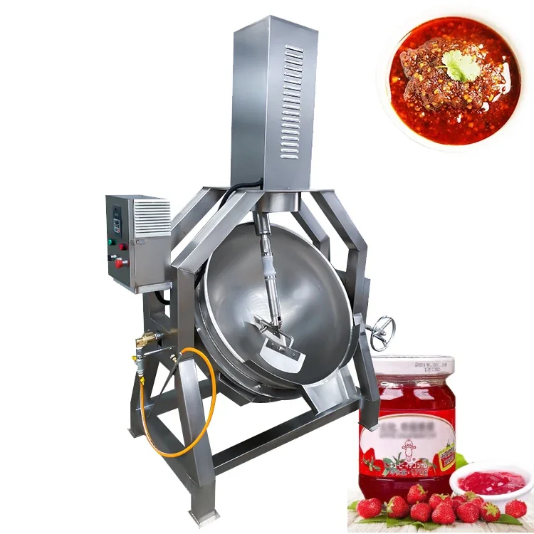 Automatic Tilting Planetary Gas Electric Food Cooking Mixing Machine Sauce Jacketed Kettle Industrial Cooking Pot With Mixer