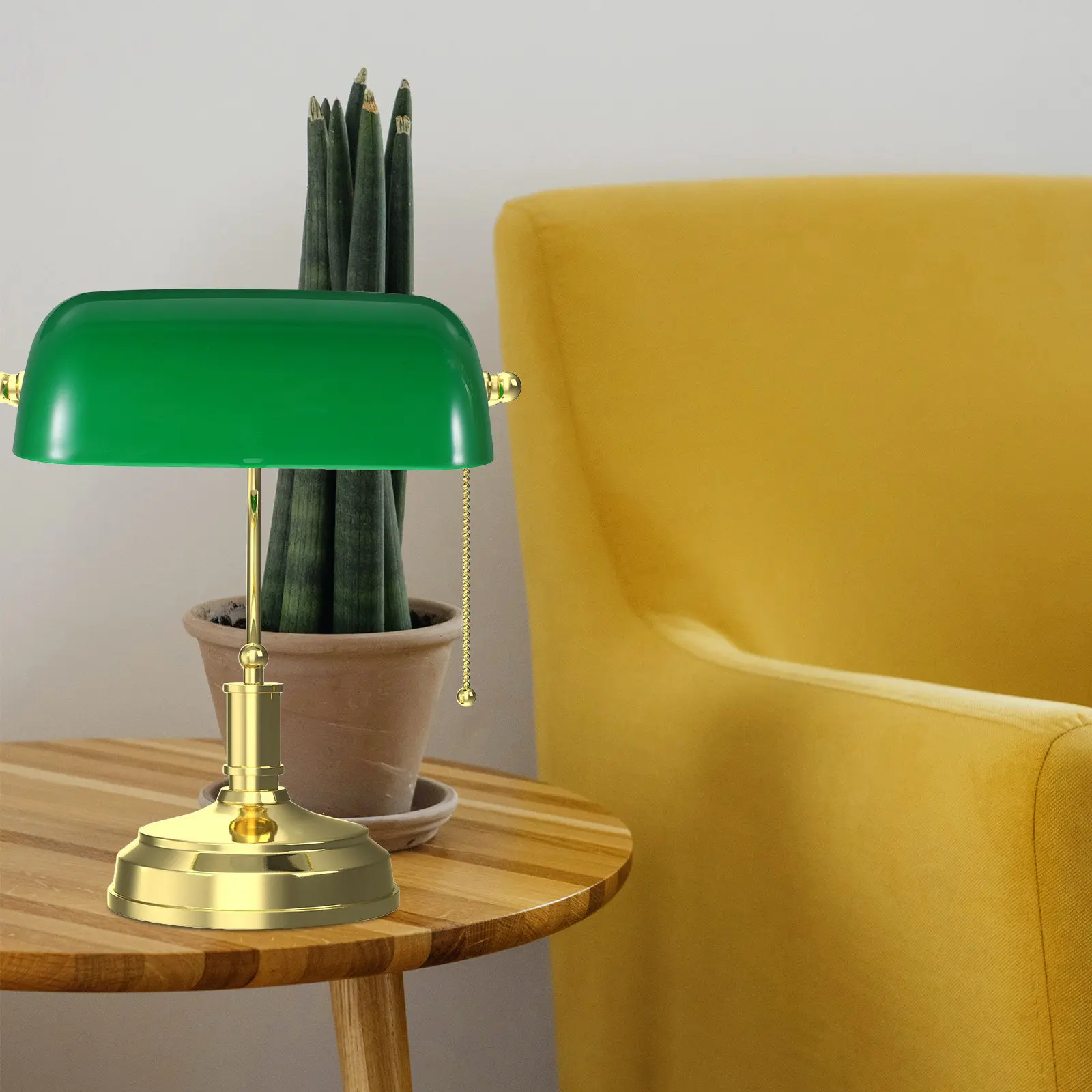 Retro Green Plastic Lampshade Replacement for Bankers Lamp Desk Nightstand Table Light Fixture Vintage Style Soft Ambient Light