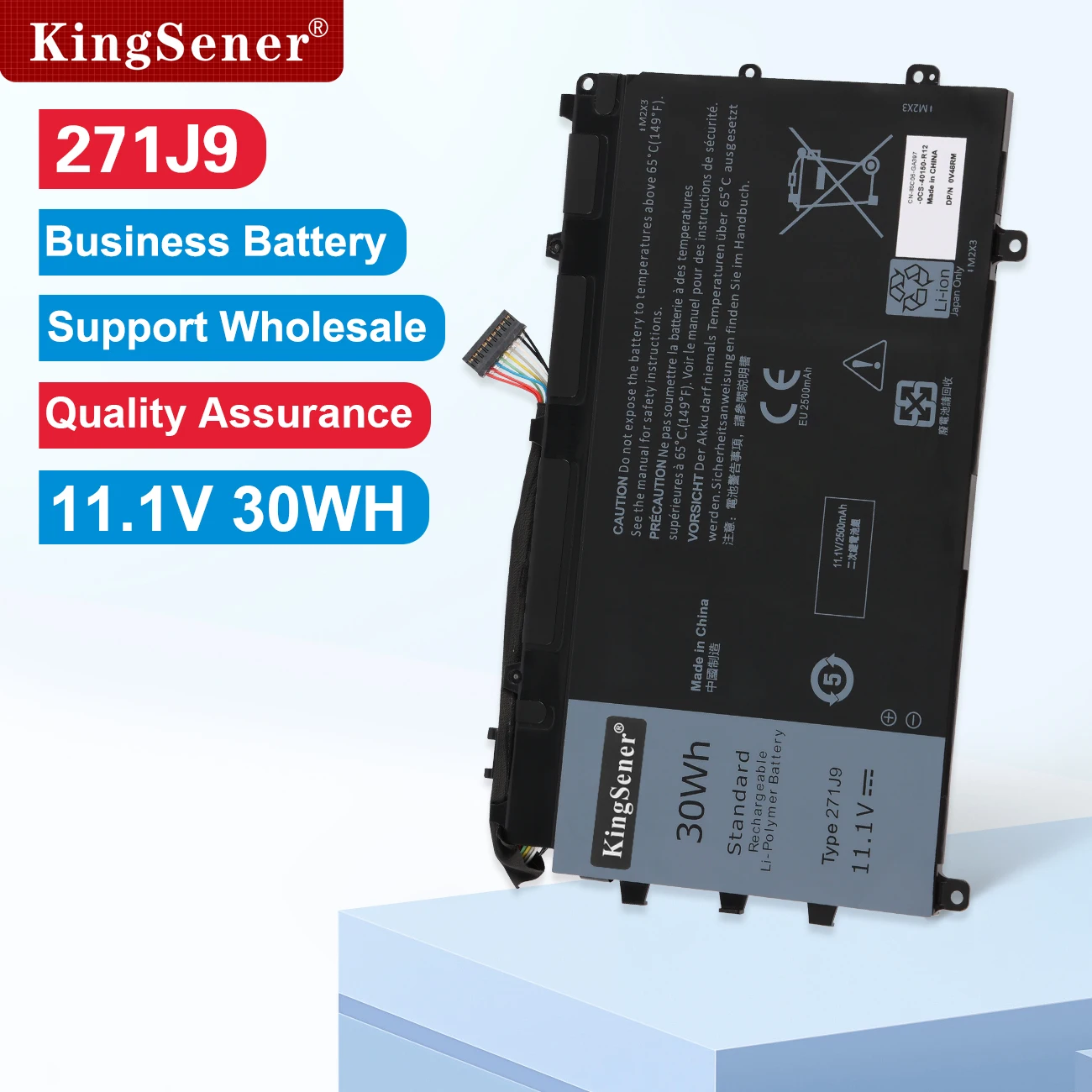 

KingSener 271J9 Laptop Battery For DELL Latitude 13 7000 7350 Series GWV47 0GWV47 YX81V 11.1V 30Wh