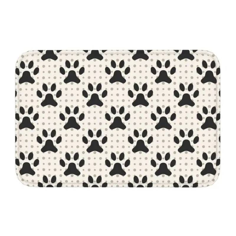 Animal Footprints and Bones Entrance Door Mat Floor Kitchen Bathroom Anti-Slip Pet Dog Paw Graphic Home Decor