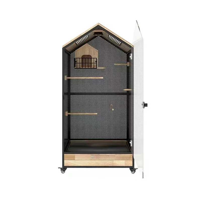 

Усовершенствованная большая клетка для канареек и кроликов в стиле ретро Тоторо, переноска-кабина для путешествий, перевернутая клетка-переноска для кроликов и птиц