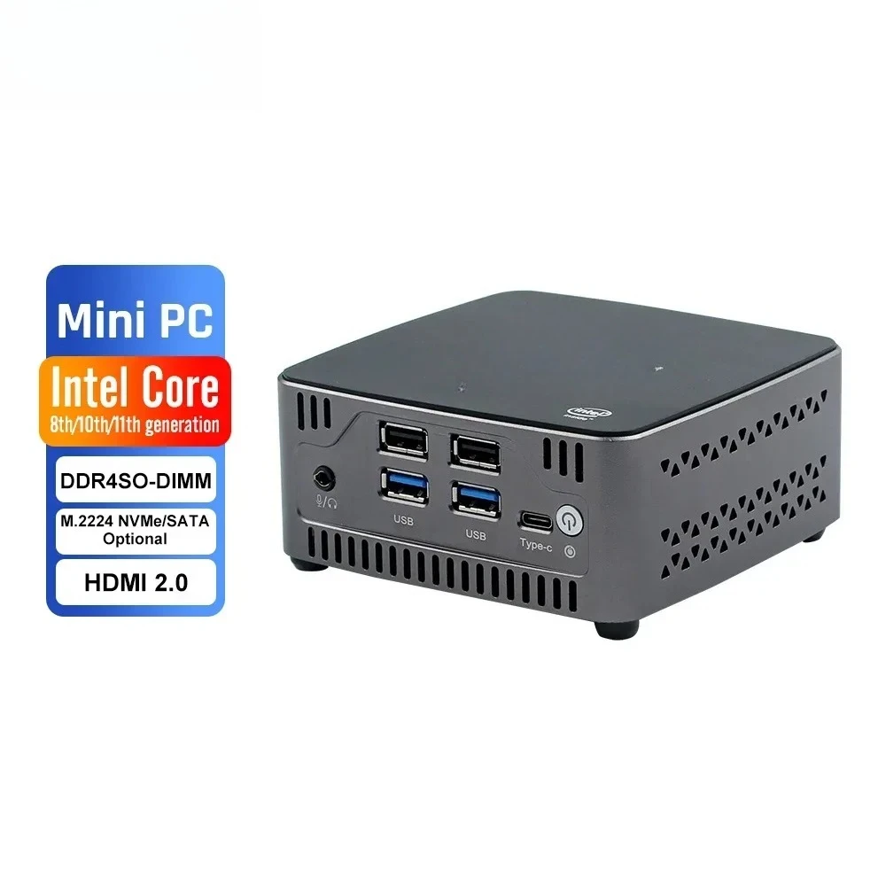 2026 Vtex Mini Computer Desktop Core 8Th Generation Whiskey Lake-U Full Function Usb-C Morefine Modern 2 Ddr4 Sodimms Mini Pc