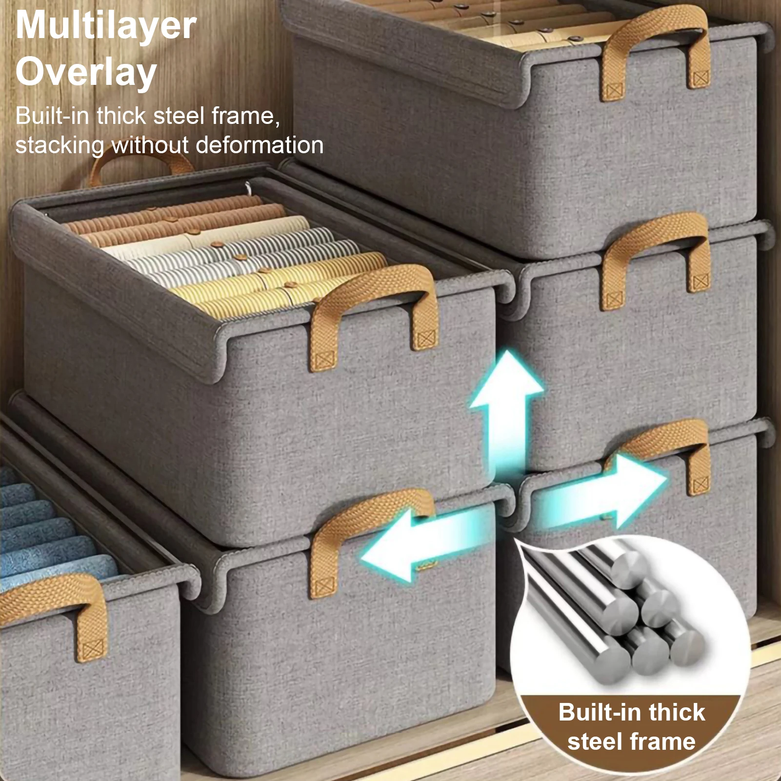 Caja de almacenamiento plegable, a prueba de polvo, a prueba de humedad, organización de armario y cajón de almacenamiento, 1 ud.