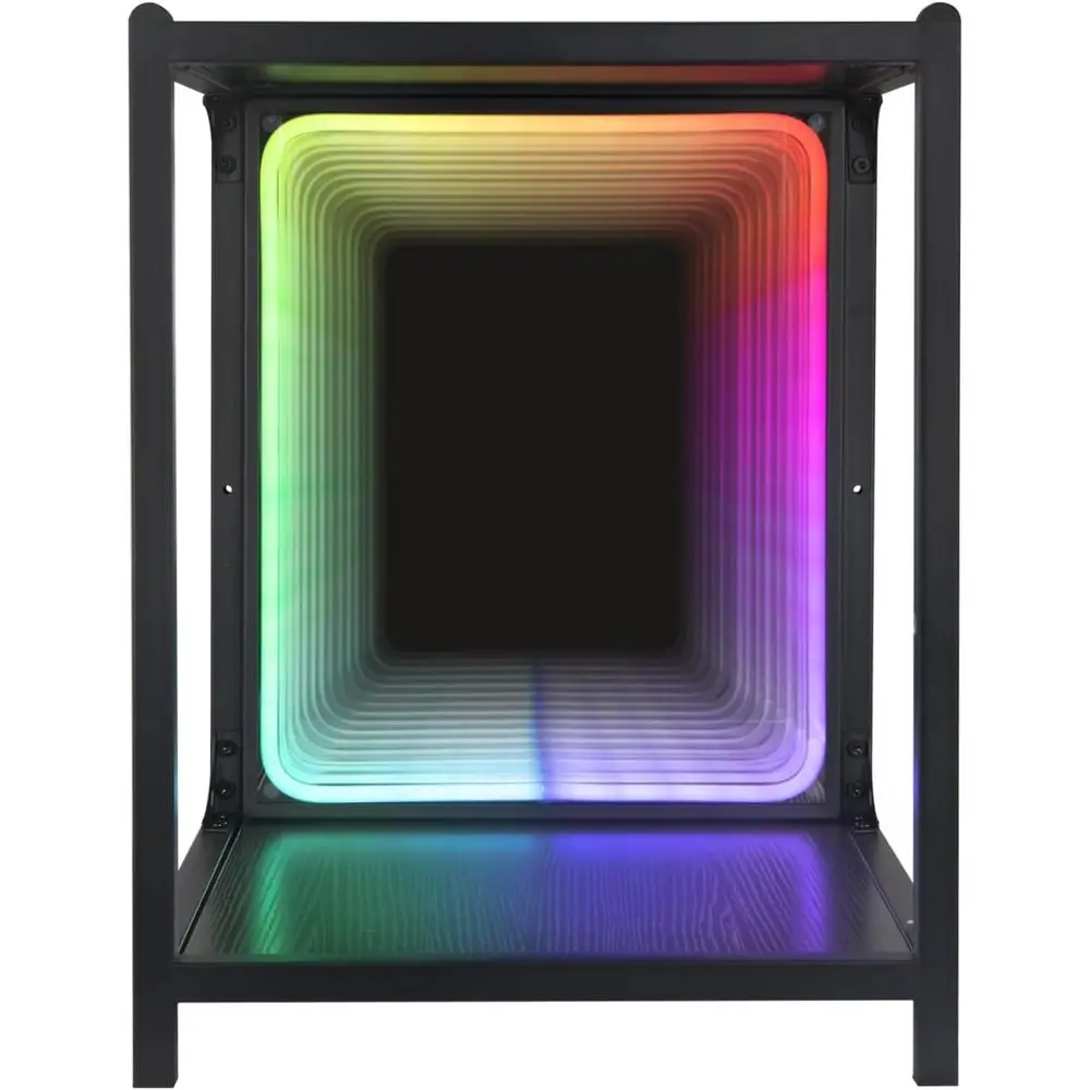 LED Infinity Spiegelleuchte Aufbewahrungsschrank, RGBW verstellbares Farbtemperament für Schlafzimmer/Gaming-Raumdekoration