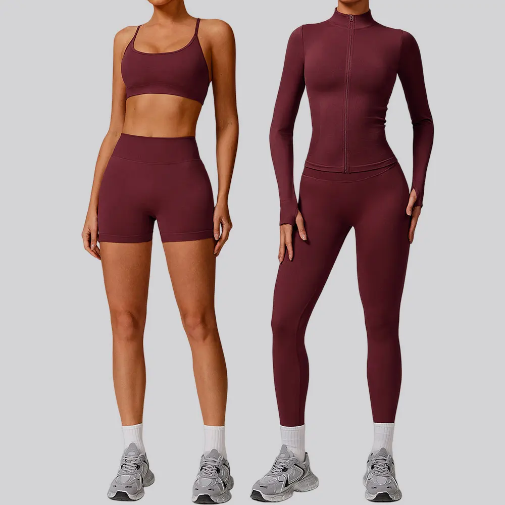 2/3PCS Seamless Sportswear Yoga Set Women Workout Set Gym Clothing Fitness Long Sleeve Crop Top High Waist Leggings Sports Suits