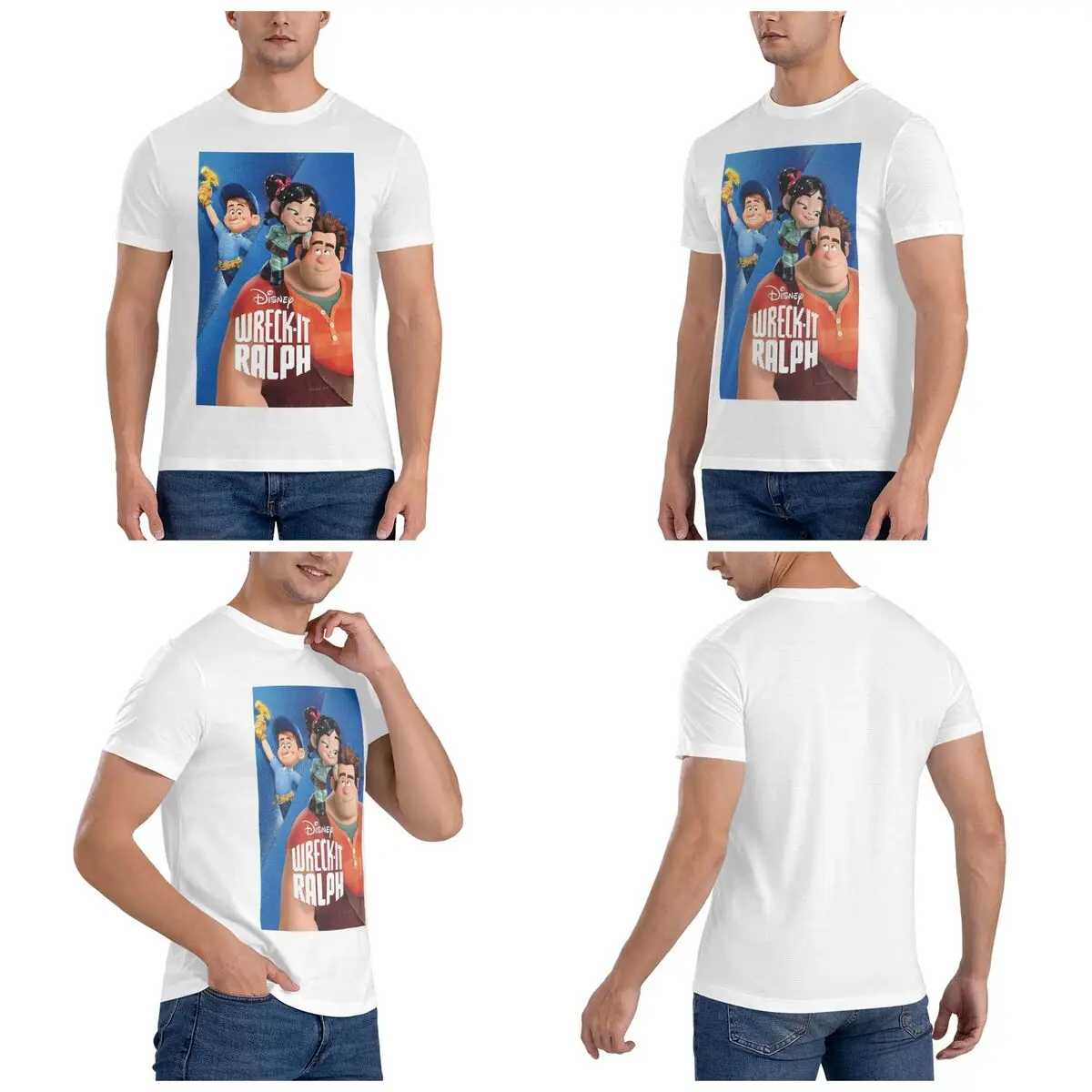 Wreck-It Ralph T-Shirt for Men Cotton Oversized T Shirts Men's Short Sleeve Crew Neck Summer Clothes Tops S-6XL