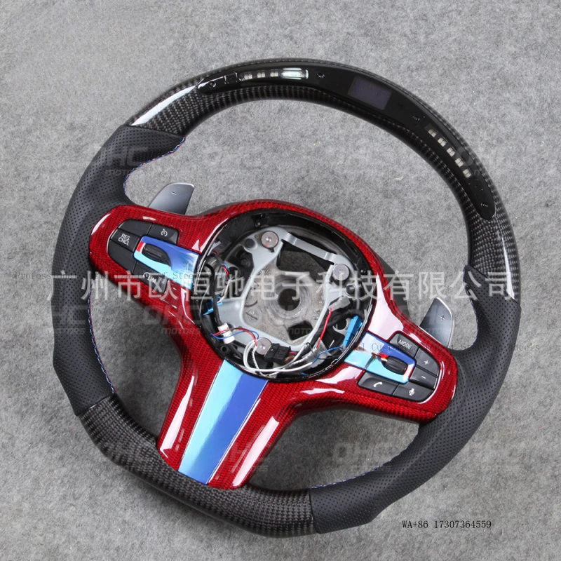 Suitable for BMW 5 Series, 6 Series, 7 Series, X1-7, F-series modified to G-series, G38 carbon fiber car steering wheel assembly