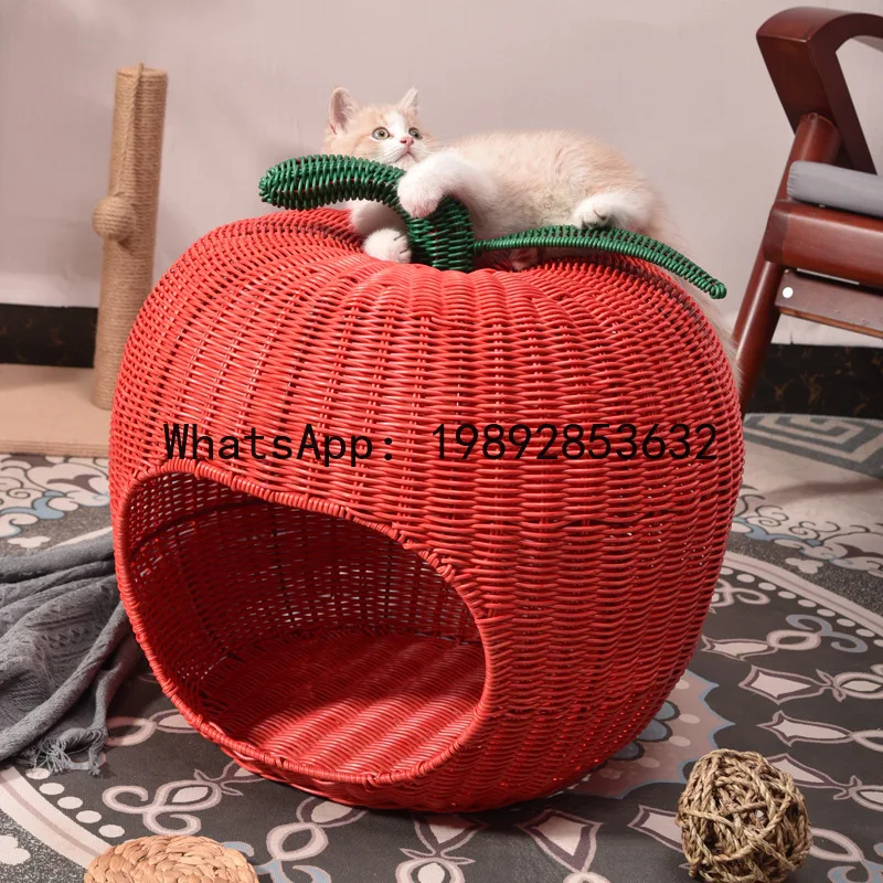 

Xl21 cat nest rattan summer dog nest cool pet nest washable cat cartoon