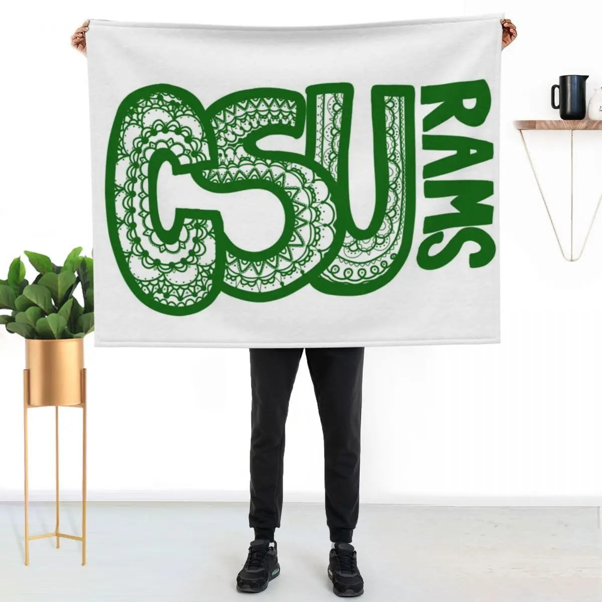 CSU Colorado State Green Rams Throw Blanket Polar For Baby Heavy Luxury Brand Beautifuls Luxury Blankets