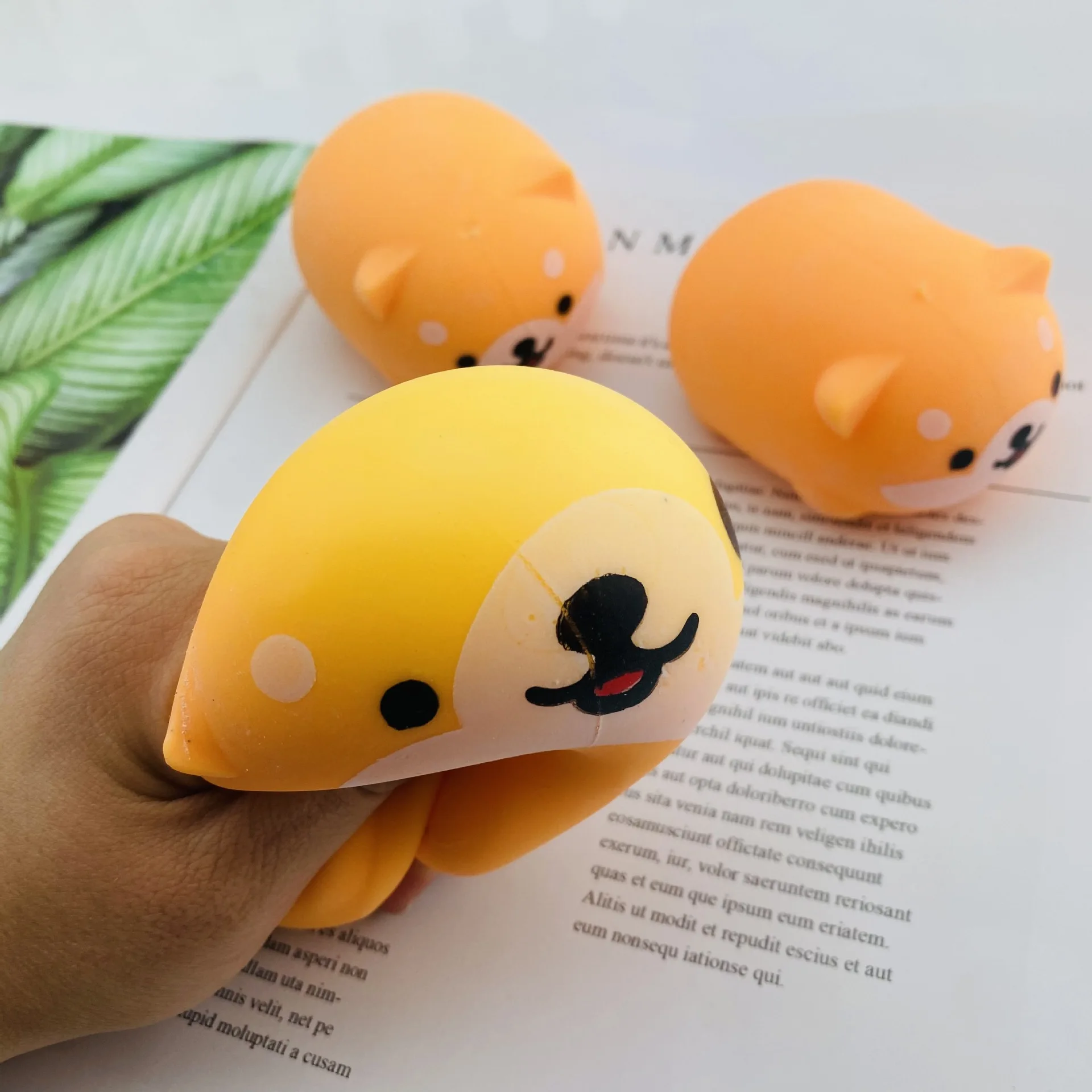 Funny Shiba Inu stress relieving toys pinch fun TPR soft rubber venting ball flour animals children's toys gift