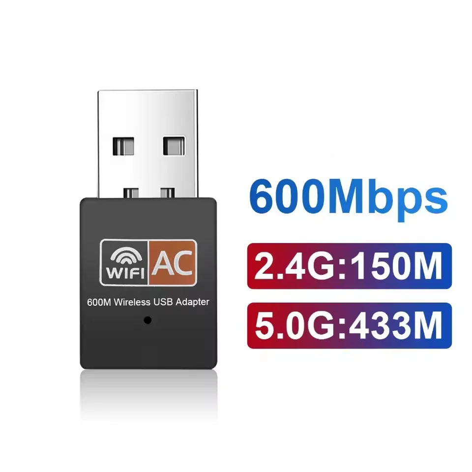 600Mbps USB واي فاي بلوتوث محول 2in1 دونغل ثنائي النطاق 2.4G 5 جيجا هرتز USB واي فاي مع هوائي PC جهاز استقبال بطاقة الشبكة الكمبيوتر الصغير #2