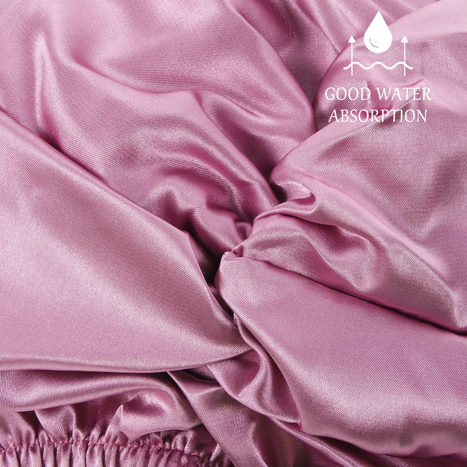 

Silk like Shower Caps Comfortable Sleeping Hat Women Bath Hat Hair Bonnet Protect Curls Prevent Knots Elastic Fit Portable