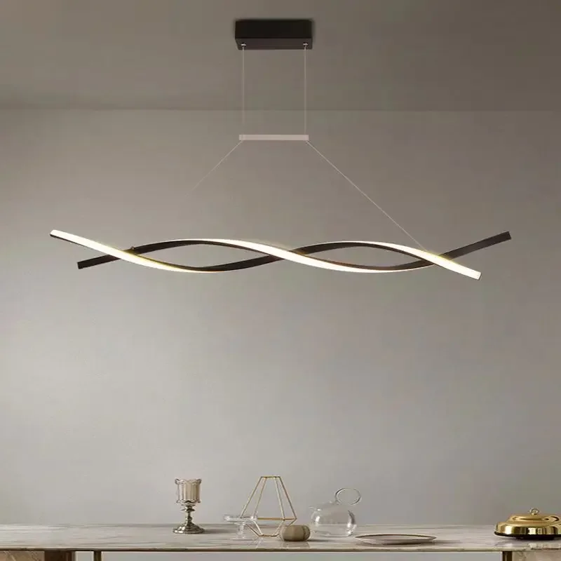 الشمال الحد الأدنى LED الثريا لغرفة الطعام الحديثة هندسية المطبخ قلادة ضوء بسيط ديكور المنزل معلقة تركيب المصابيح