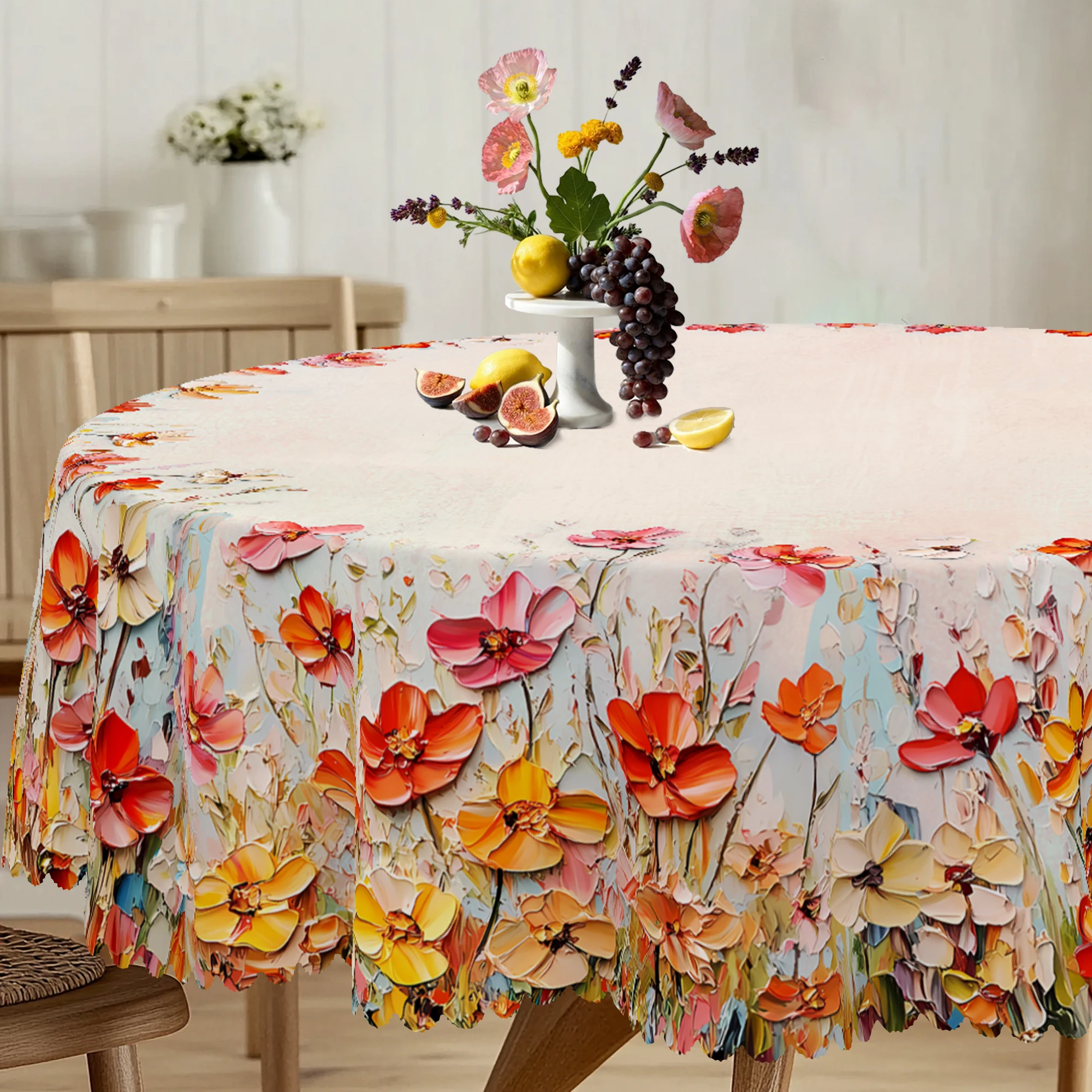 Wildflower Oil Painting Tablecloth 3