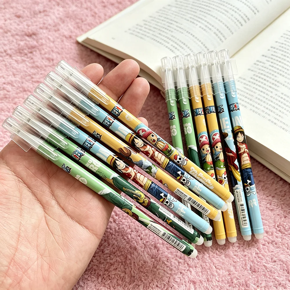 12pcs One Piece Magic Erasable Gel Pens Set Blue Ink 0.5mm Fine Point Neutral Student Office School Supplies Birthday Gift