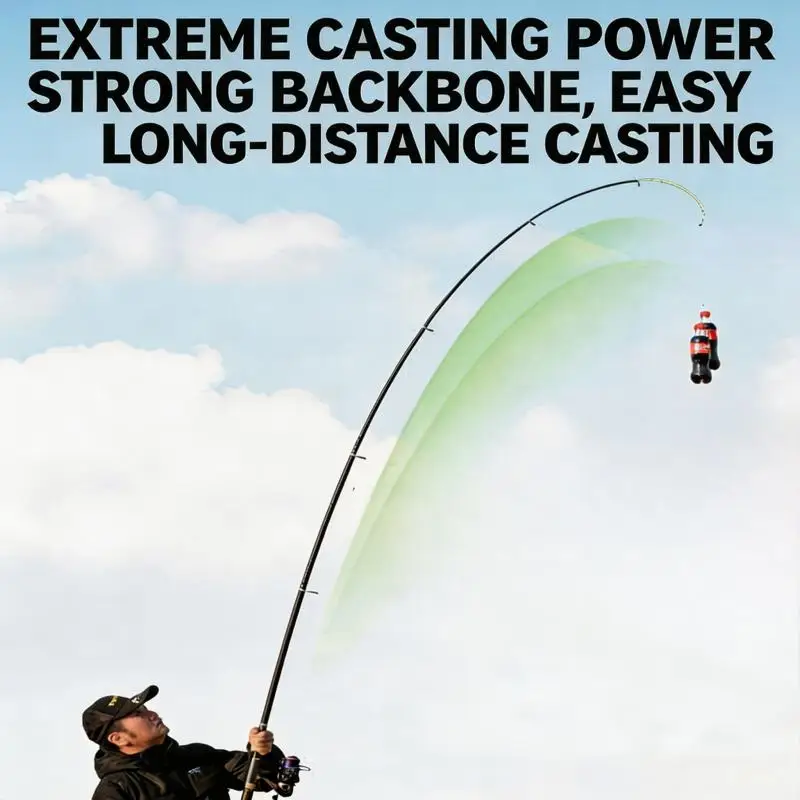 TRUVEX Lingtian Big Game Full Carbon Telescopic Landing Net Pole 30+36T Ultra Light Hard Anti Slip 8mm Universal Thread Rod