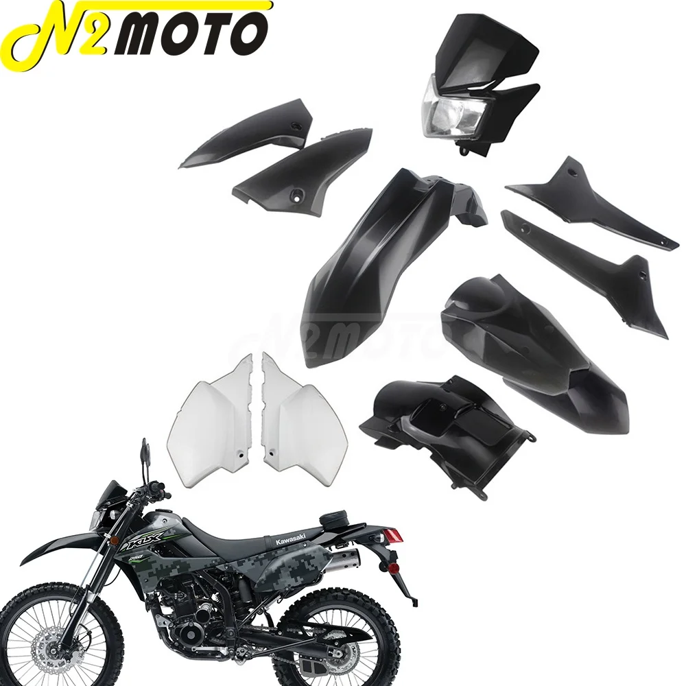 

For Kawasaki KLX250 D-Tracker X 250 KLX250S/SF 2008-2019 Enduro Motocross Complete Fairing Kit Side Cover Panel Cowl Shroud Kit