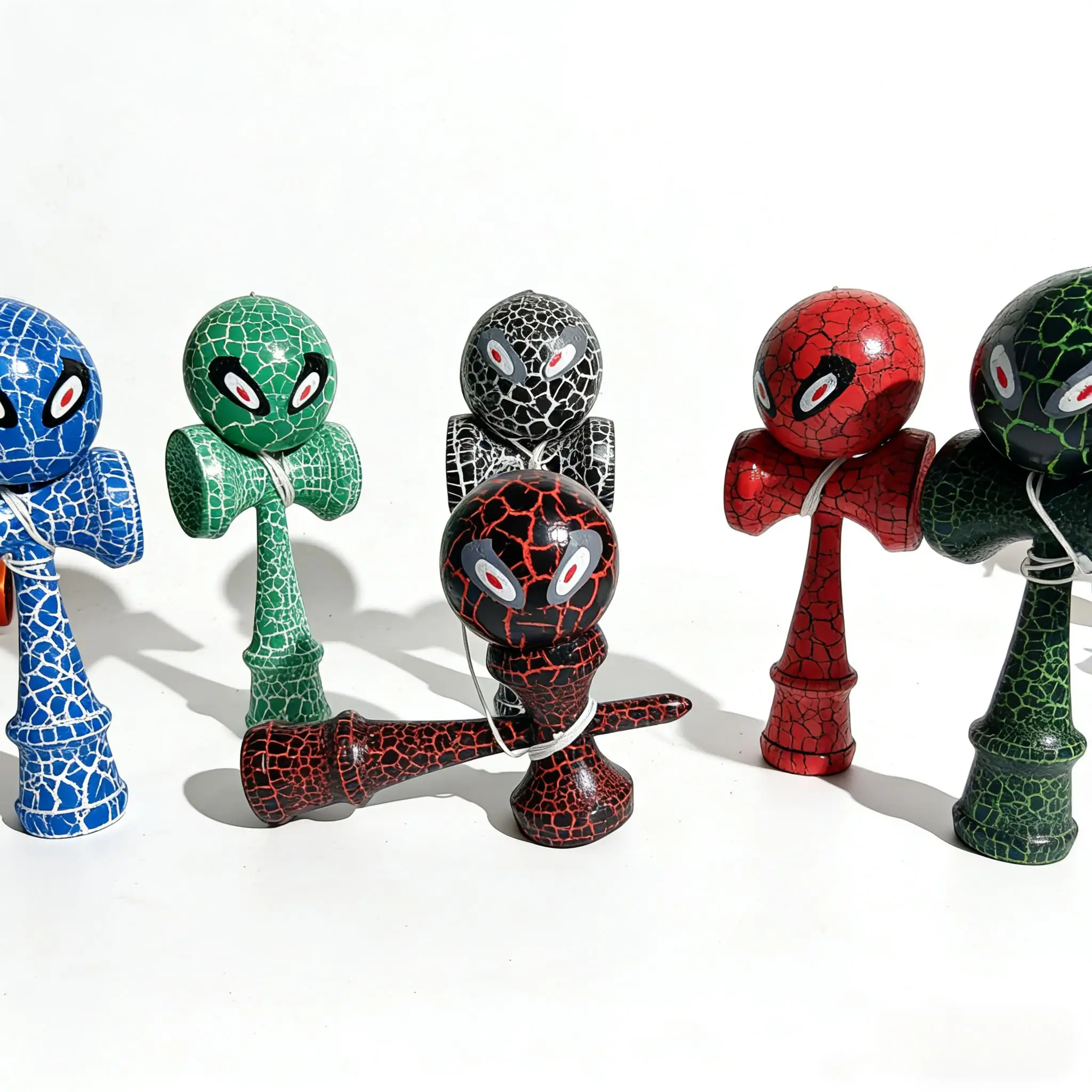 Picture 4: Kendama -Color Wooden Balls | Professional Training Set, Textured Wood Handle, Random Eye Colors