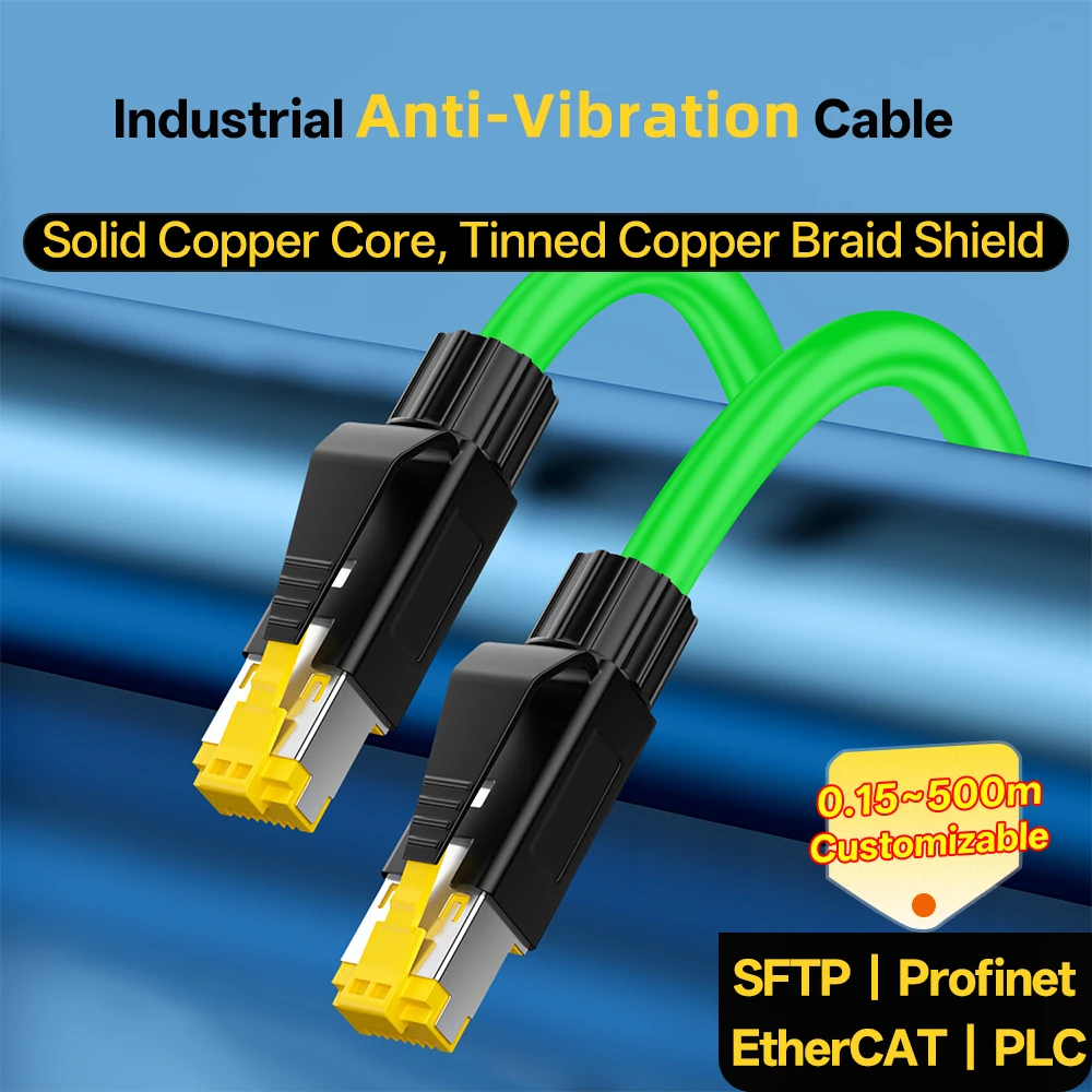 BYXGD Anti Vibration Industrial Ethernet Cable RJ45 Double Shielded Network Cable High Flexibility for PLC Servo Robot Equipment