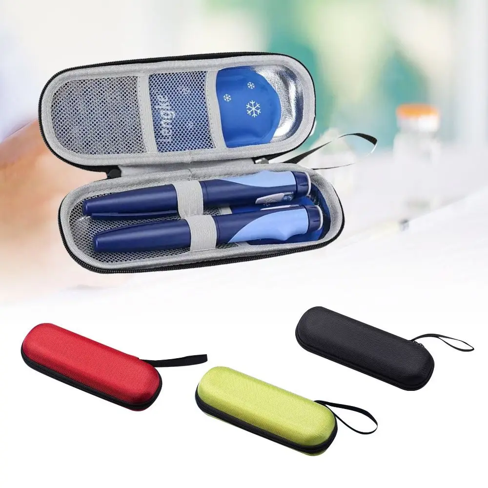 Durable EVA Insulin Cooling Bag Thermal Insulated Waterproof Insulin Cooler with Gel Pocket Pill Protector for Diabetics