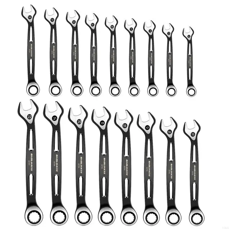 Y5GD 6-22mm Open Wrenches Plums Blossoms Ratchets Wrenches Double-Headed Quick-shaking DualUse Head Spanners