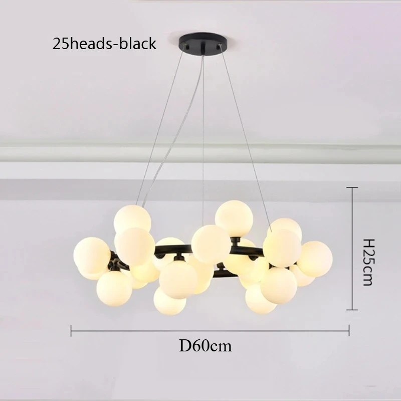 Winfordo Moderne Blase Hängen Kronleuchter Leuchte Glas Ball Anhänger Lampe für Wohnzimmer Schlafzimmer Esszimmer Küche Home Decor 10
