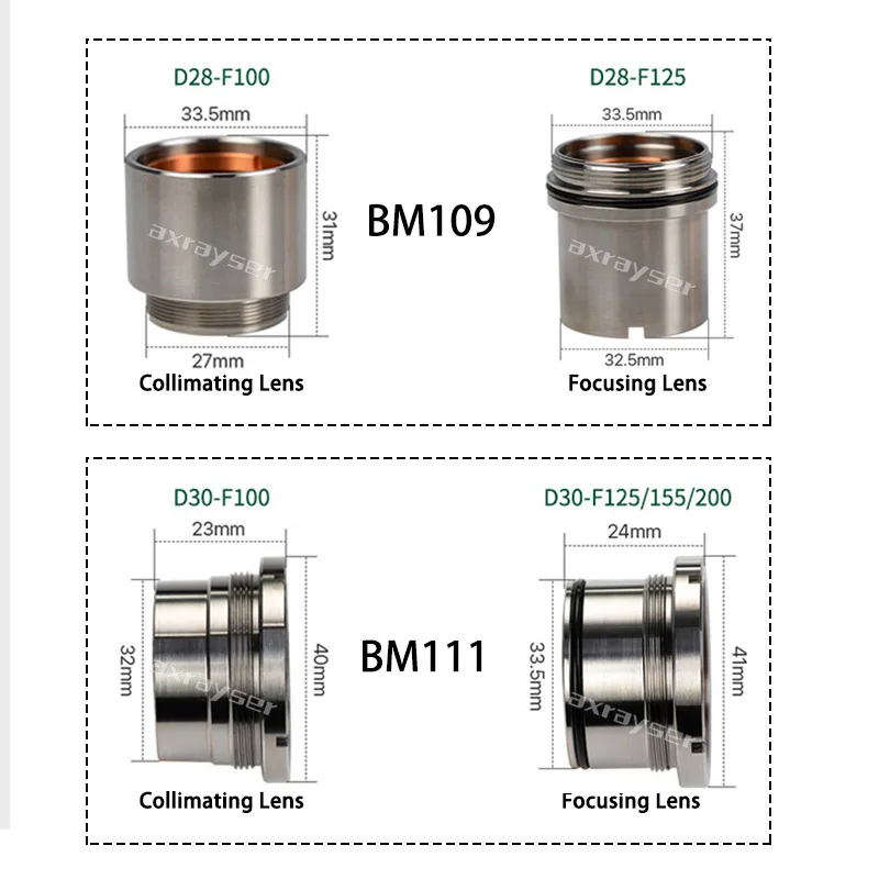 Raytools Laser-Kollimations- und Fokussierlinse F100/F125/F150 mit Halterung für BT240 BM110 BM111 BM114 BM115 Faserschneidkopf-Teile – Detail 4