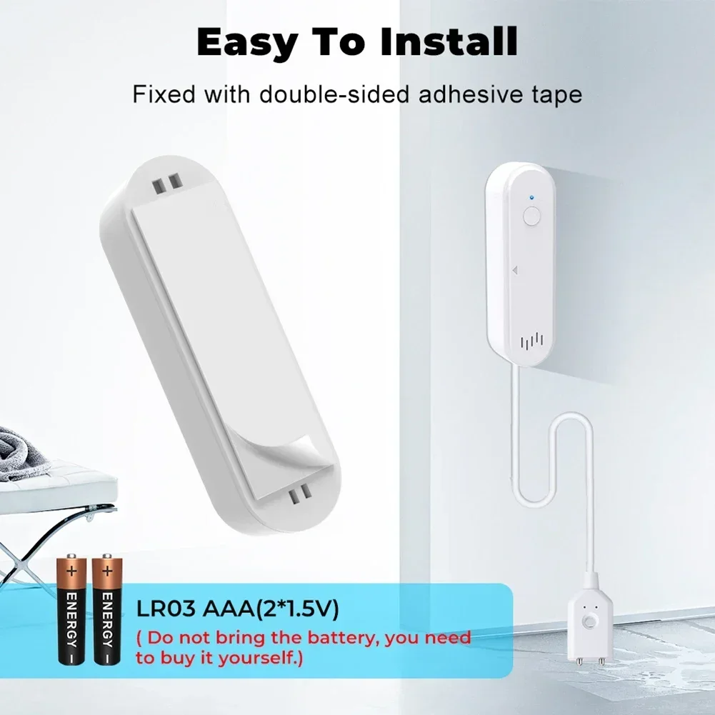 For Tuya Bluetooth-compatible WiFi Water Detector Sound And Notification System For Home Improvement Tool Accessory
