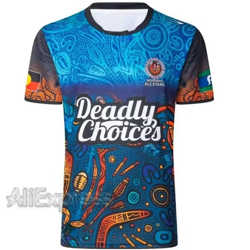 2025 INDIGENOUS ALL STARS Rugby Shirt MAORI ALL STARS Rugby Shirt T-shirt Men's Sports Casual Short Sleeve Comfortable