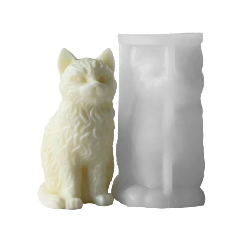 

57QA Silicone Crafting Mold Moulds Resin Art Moulds Sitting Cats Craft Molds Making Molds for Hand-Making