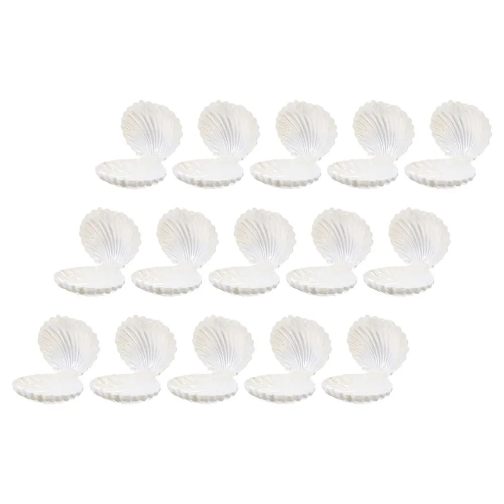 

15 Pcs Pearl White Seashell Candy Boxes for Wedding Party Favors Small Jewelry Storage Gift Packaging Containers