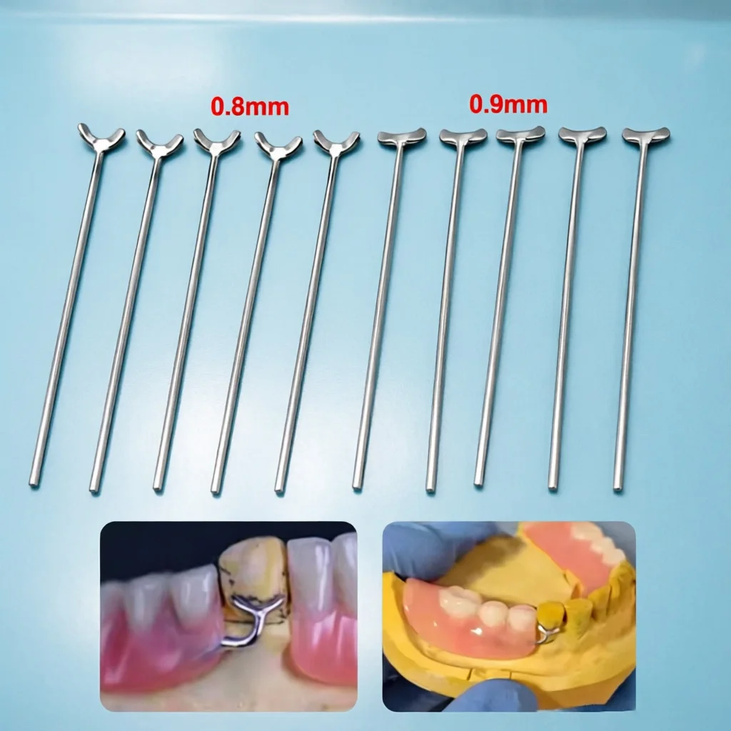 

10Pcs Dental Y-Type Retainer Orthodontic 0.8/0.9mm Straight Oblique Bar ScheuTeeth Position Hold Dentistry Instruments