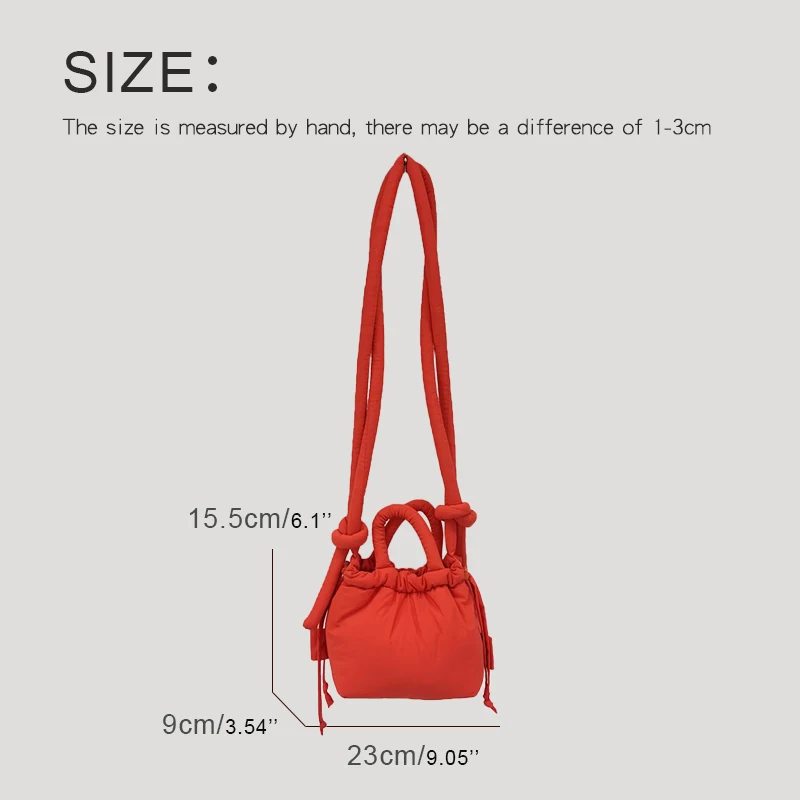 Korean Casual Small Puffer Backpacks For Women Luxury Designer Handbag And Purse 2024 New In Polyester Top Handle Cloth Shoulder