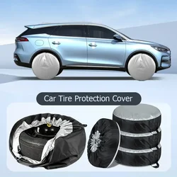 Universal 1Pcs Spare Tire Cover Case Polyester Car Tyre Storage Bags Automobile Tyre Accessories Auto Vehicle Wheel Protector