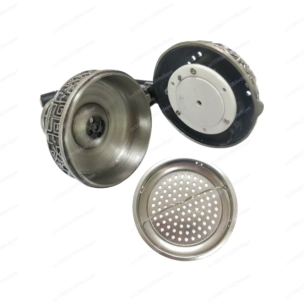 Electric Charcoal Heater Head Hookah Accessory Vintage Carving Metal Bowl DC Power Supply Shisha Heating Part