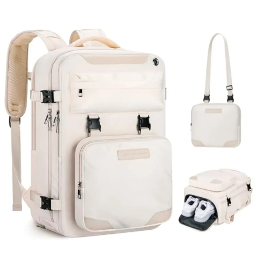 

Travel Backpack for Women Men, 35L Laptop Backpack Fits 17-Inch Laptop, Carry On Backpack for Airplanes Crossbody andShoe Compa
