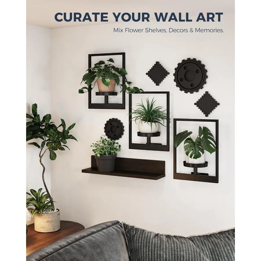 المزارعون المعلقة للنباتات الداخلية جدار ديكور غرفة المعيشة حامل النبات الداخلي جدار المزارعون شماعات النبات نافذة رفوف النباتات 3 #3