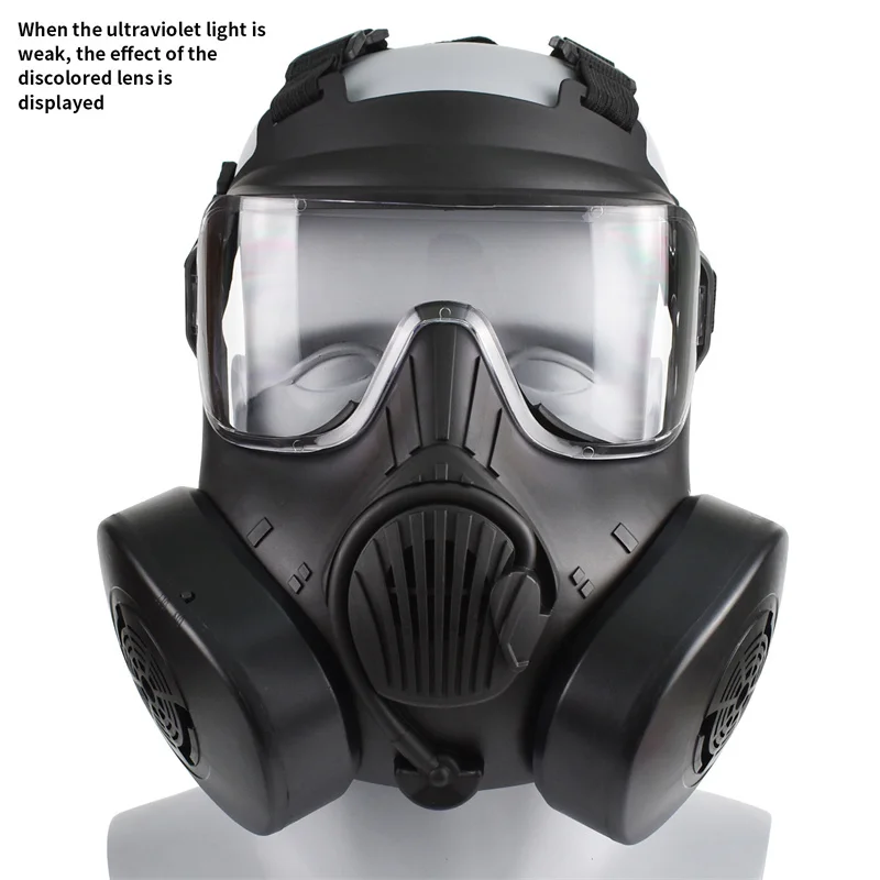 zlangsports Color Changing Tactical Paintball Airsoft Full Face Mask with Double Fans CS Cosplay Protective Masks