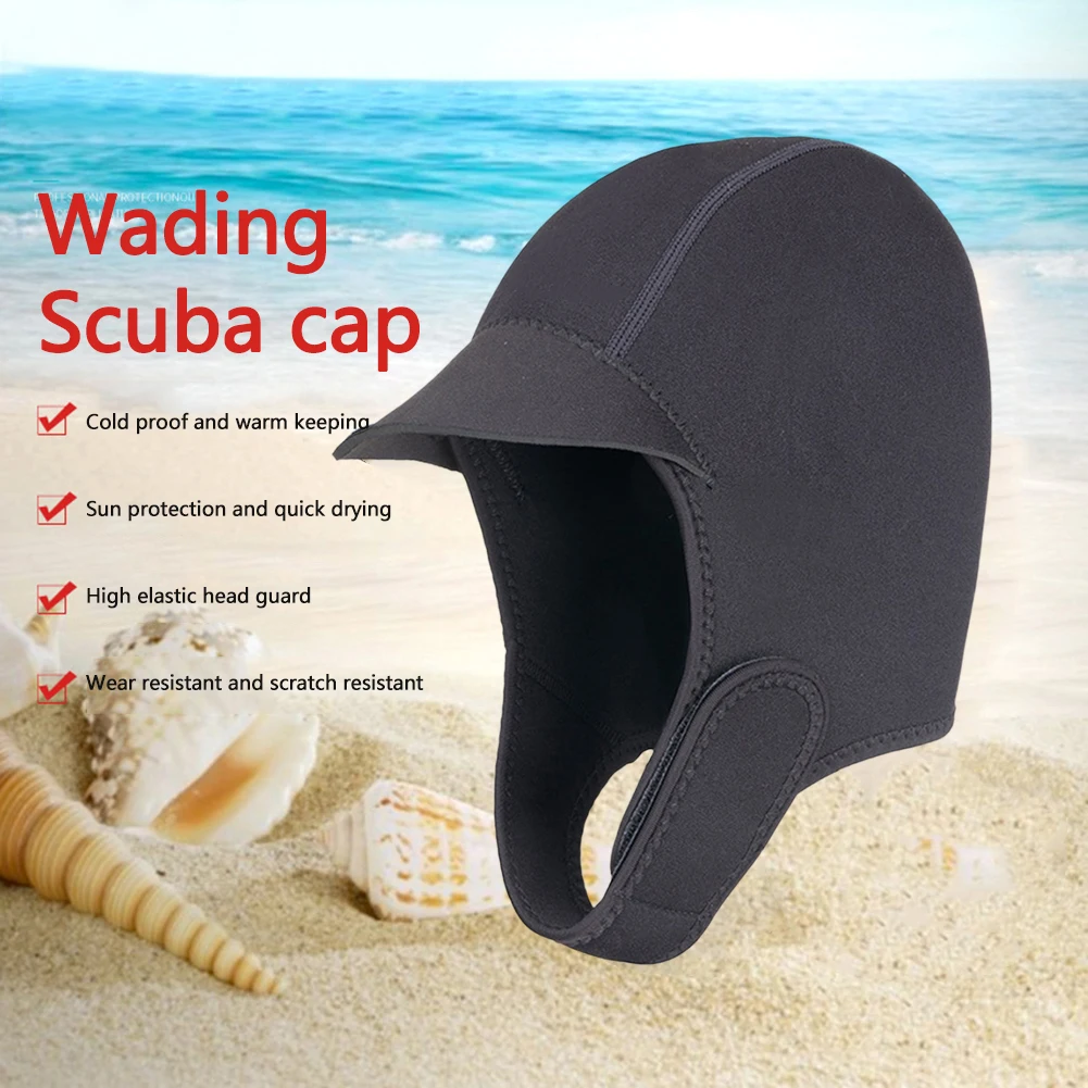 Neoprene Surf Hat Wear-resistant Quick Dry Dive Swimming Hats Sun Protection Ear Protector Snorkel Equipment for Water Aerobic