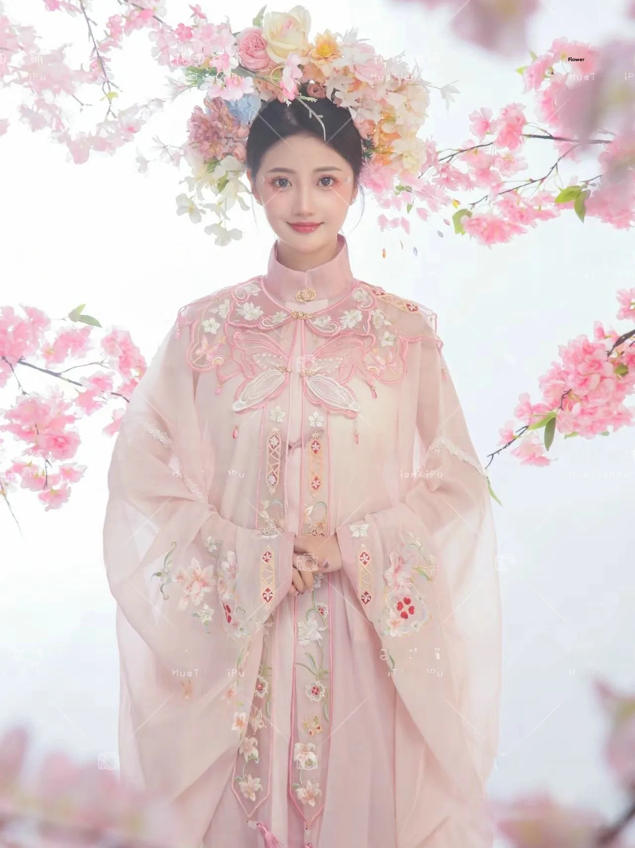 

Новая розовая заколка для волос в древнекитайском стиле 2026 года для костюма Ханьфу, для студийной фотосъемки, интерьерных художественных фото, традиционный костюм для девочек