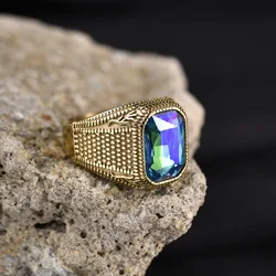ZY Men's/Women High Quality 316LStainless Steel Multiple Color Gemstone Styles Onyx Rings Classic Fashion Trend Jewelry