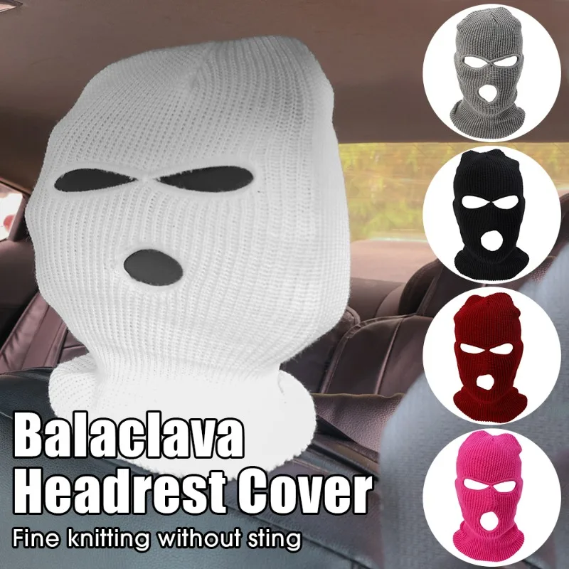 Car Seat Headrest Cover Balaclava 3Hole Full Cover Army Tactical Mask Halloween Christmas Car Decoration Motorcycle Helmet Caps