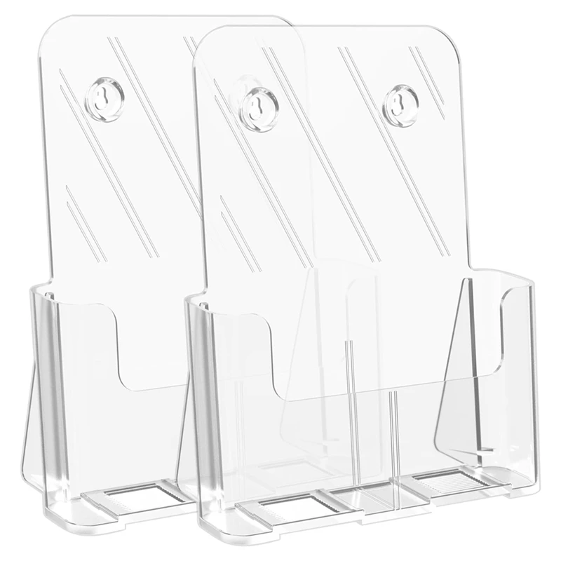 

Brochure Holder 8.5 X 11 Brochure Display Stand Acrylic Brochure Holders Clear Flyer Holder Display Stand, 2 Packs Easy To Use