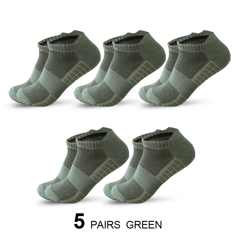 

5 Pairs Mens Sport Socks Mesh Breathable Sweat Absorbent Casual Simple Solid Color Low Cut Athletic Running Male Short Socks