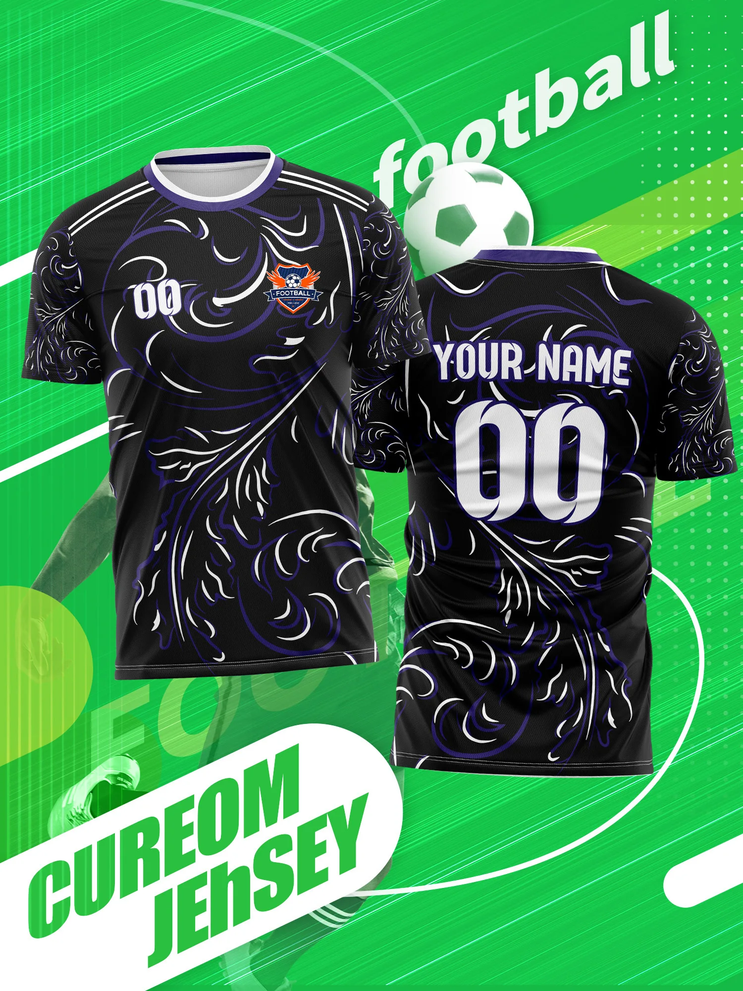 

Футбольная форма с индивидуальным фото, именем и номером для местной команды, клуба сообщества или болельщиков