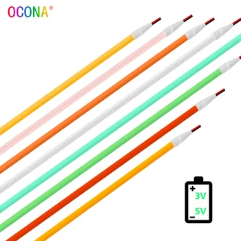 5V 3mm superdünnes COB-LED-Streifenlicht für Spielzeug, DIY-Dekoration, USB, batteriebetrieben, 480 LEDs/m, kühles Weiß, flexible Bandlichter, Rot