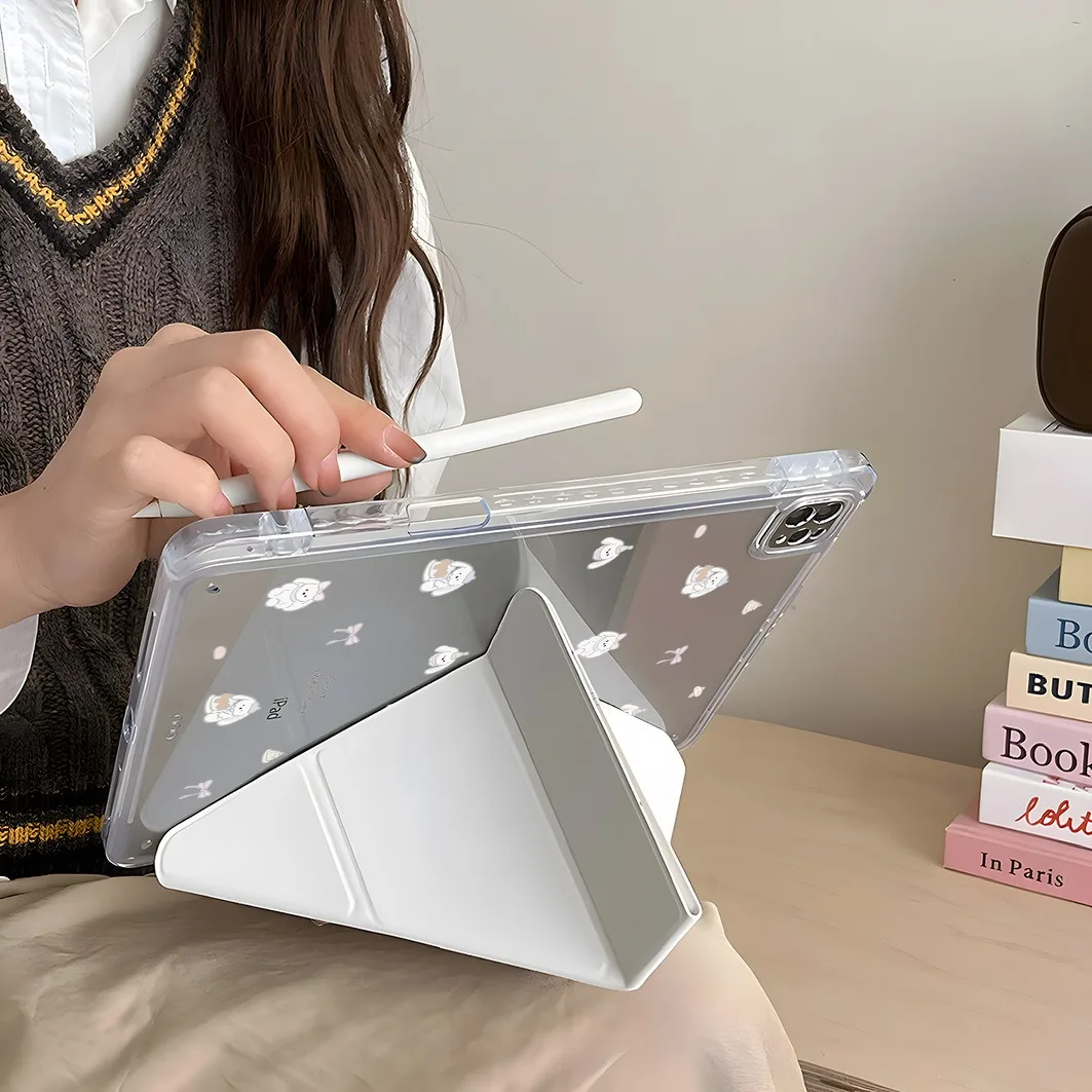 جميل أرنب فتحة القلم اللوحي ل Mini7 6 iPad Pro2024 2022 2021 2020 2019 2018 2017 11 10 9 8 7 6 5 Air7 6 5 4 3 2 1 غطاء