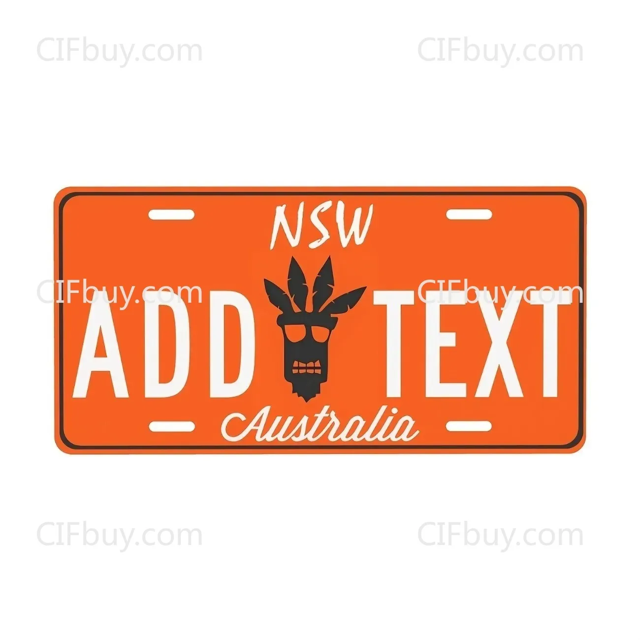 1pc Australia NSW Orange Totem Skull Custom Metal Plaque, 2D Flat Home Wall Ornament Gift (Decor Only)