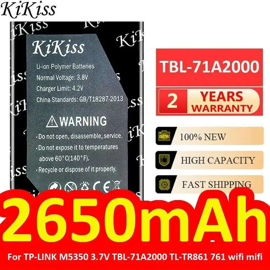 

Stable High Compatibility 2650Mah Mobile Phone Battery For TP-Link M5350 3.7V Tbl-71A2000 TL-TR861 761 Wifi Mifi